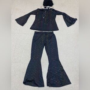 Jexine Halloween 70s Women Disco Costume Set Disco Party